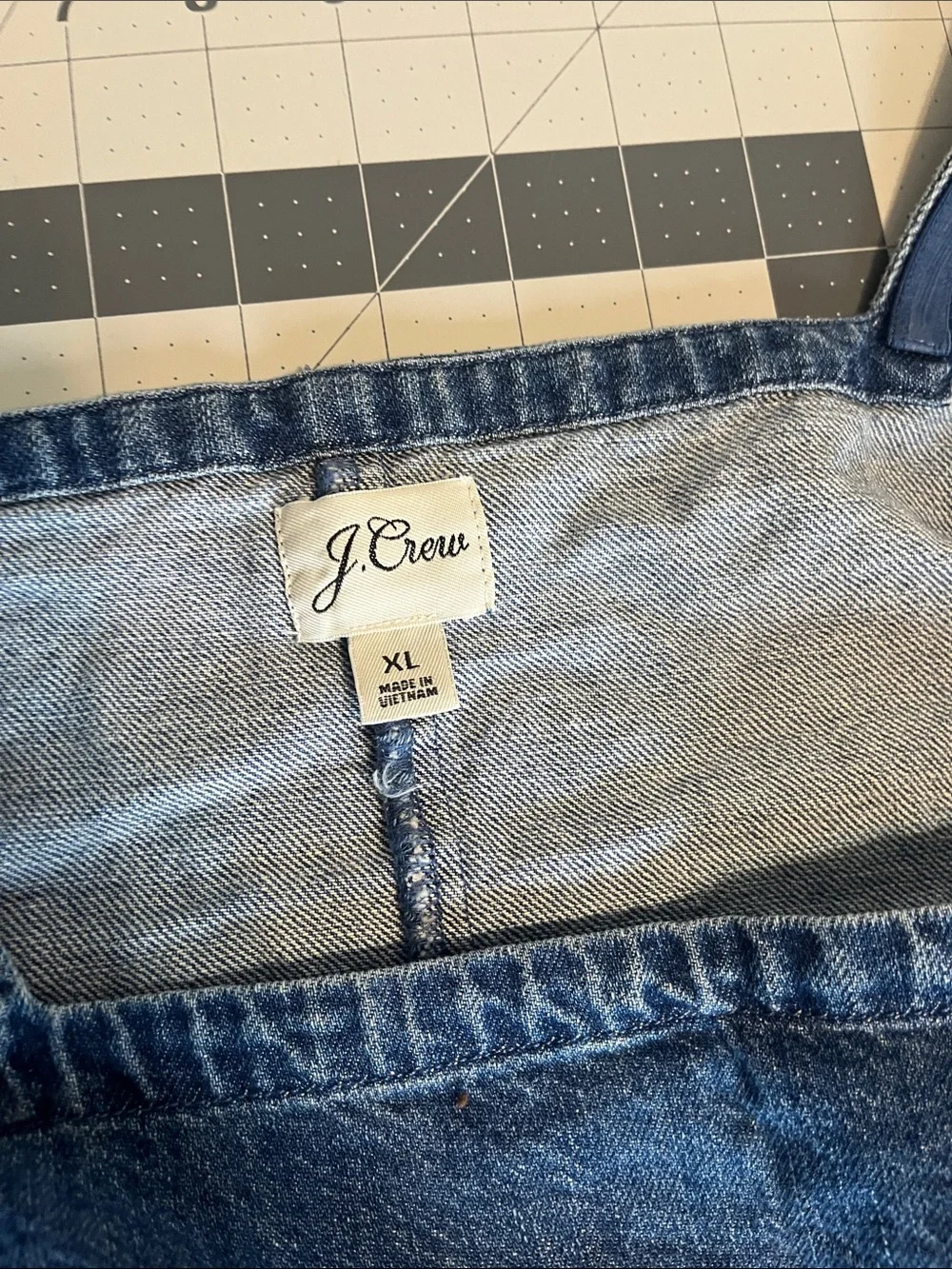 J. Crew Blue Denim Square-Neck Puff Sleeve Top